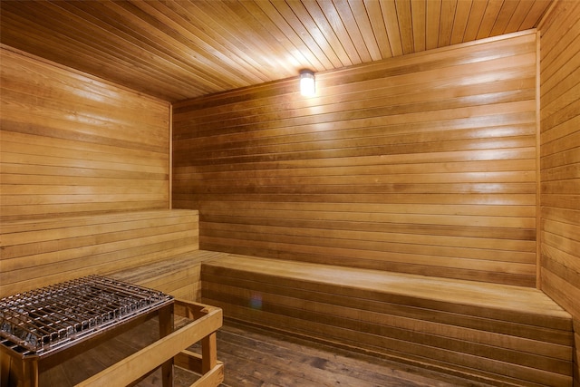 view of sauna