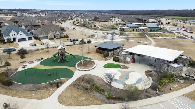 drone / aerial view with a residential view