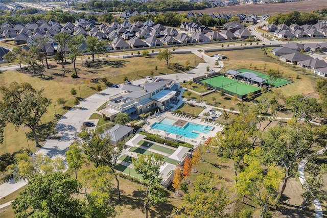 bird's eye view with a residential view