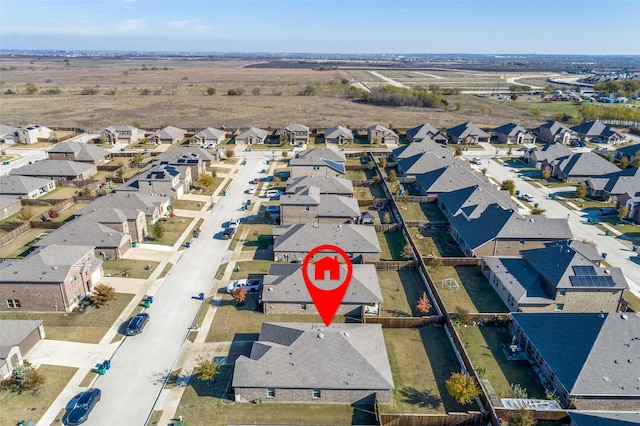 bird's eye view with a residential view