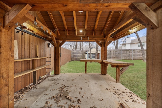 view of patio featuring a fenced backyard