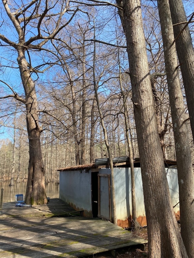 view of shed