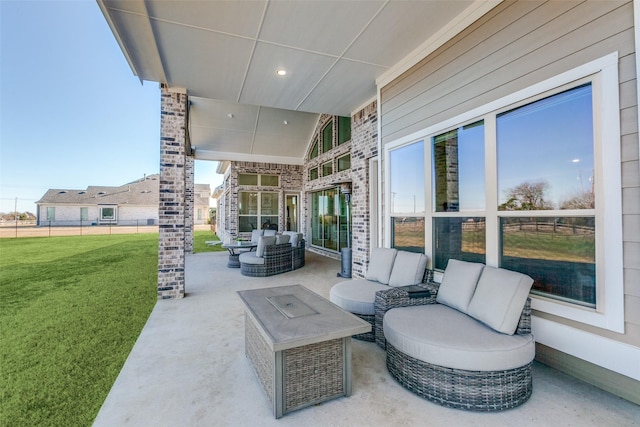 view of patio with outdoor lounge area