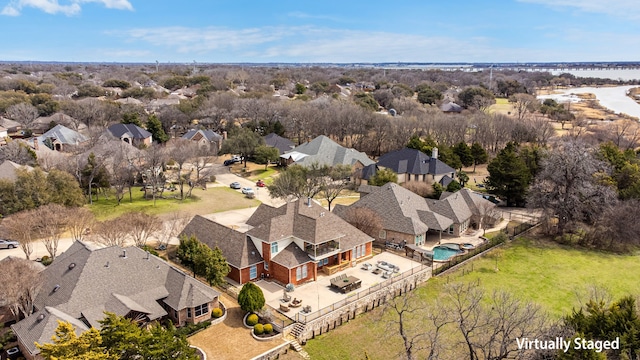 aerial view with a residential view