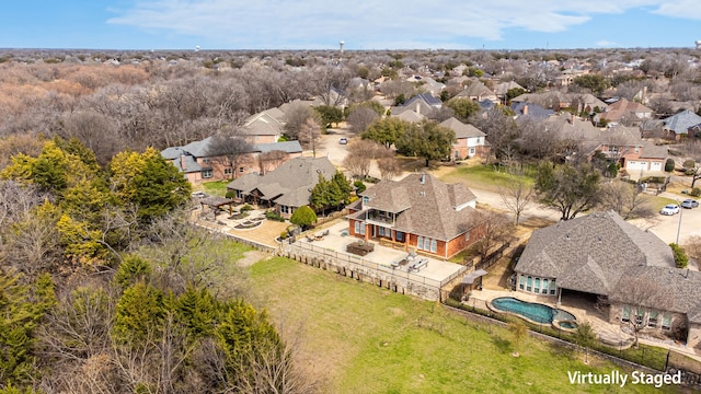 aerial view featuring a residential view