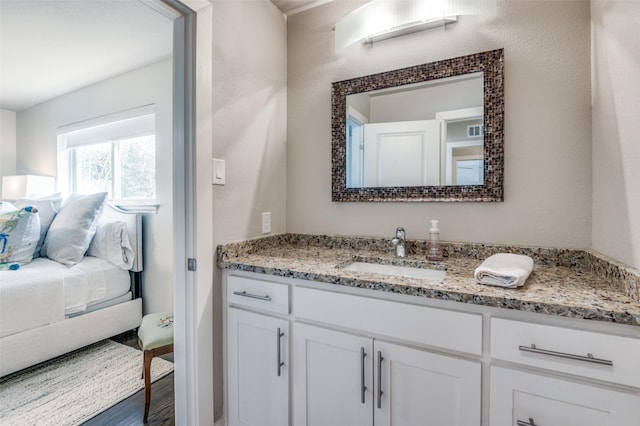 bathroom with visible vents and vanity