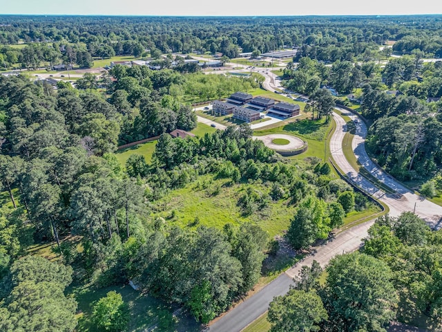 bird's eye view featuring a view of trees