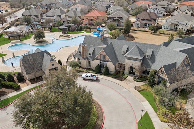 14109 Katiliz Pl, Frisco, TX 75035 - aerial perspective of suburban area featuring a pool area