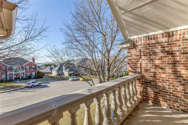 balcony with a residential view