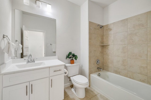 1536 Wolfberry Ln, Northlake, TX 76226 - full bathroom with toilet, shower / bath combination, tile patterned floors, and vanity