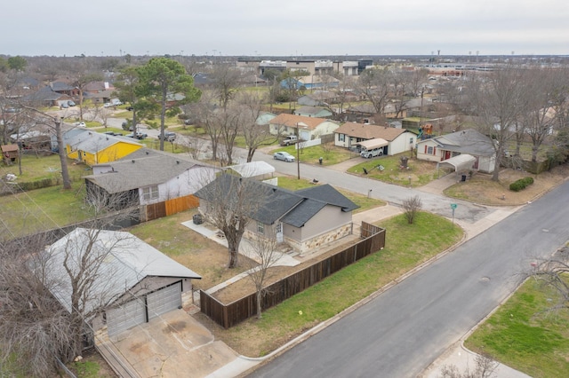 aerial view with a residential view