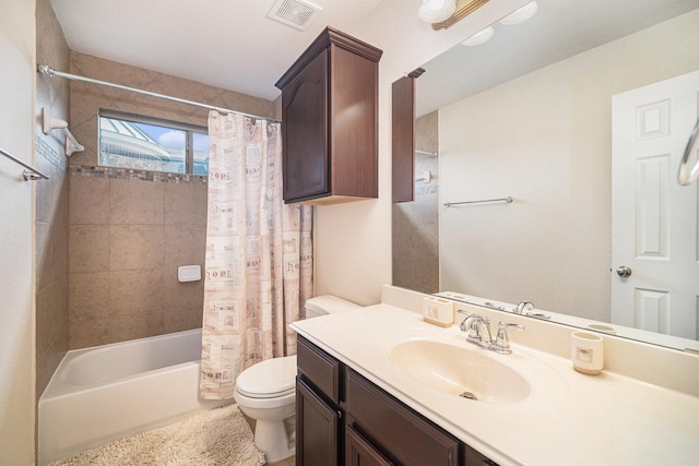 1202 Newcastle St, Roanoke, TX 76262 - full bathroom featuring toilet, shower / tub combo, and vanity