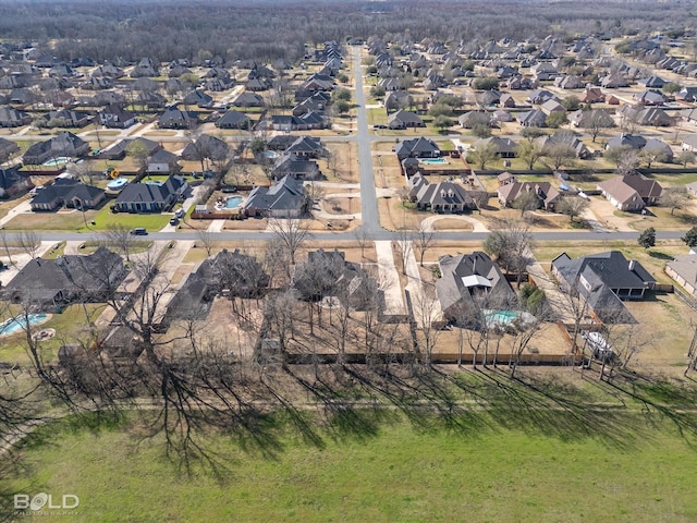 bird's eye view with a residential view