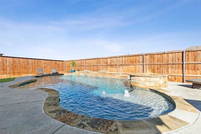 view of swimming pool featuring a fenced in pool and a fenced backyard