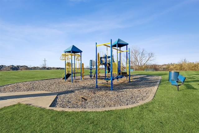 communal playground with a yard