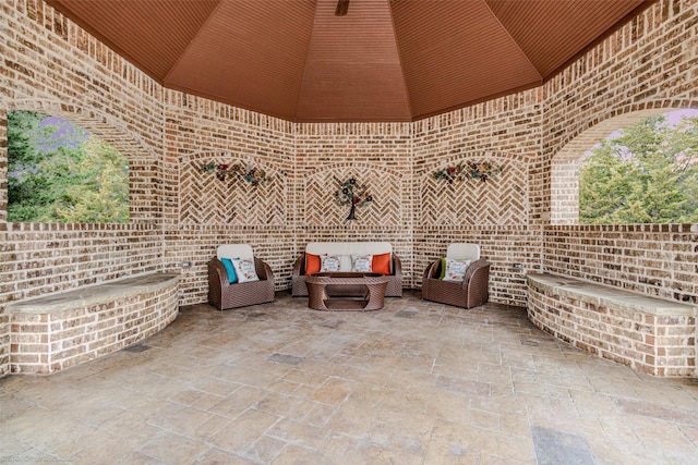 view of patio featuring an outdoor hangout area