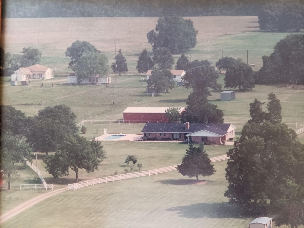 bird's eye view with a rural view