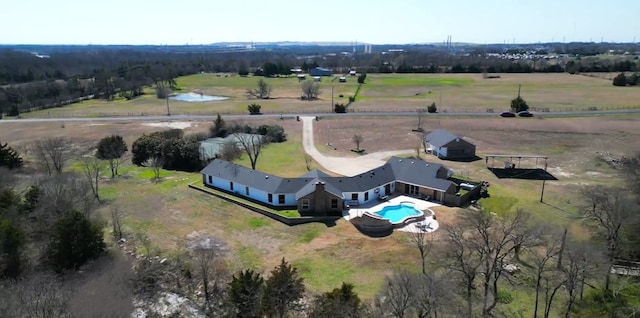aerial view with a rural view