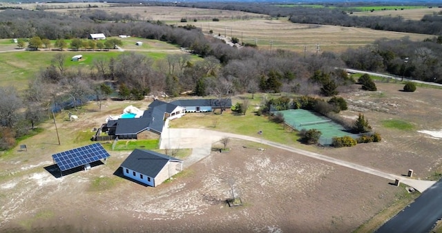 drone / aerial view featuring a rural view