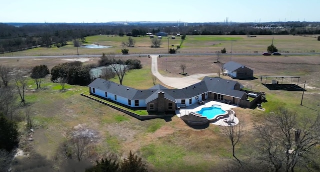 aerial view with a rural view
