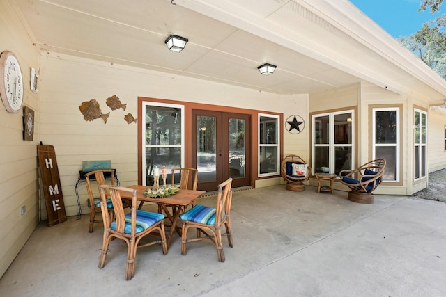 view of patio with french doors and outdoor dining area