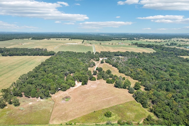 aerial view featuring a rural view