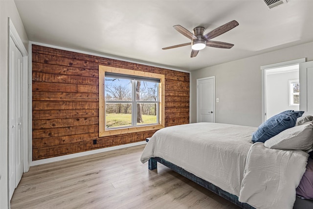 230 Frosty Hollow Rd, Denison, TX 75021 - bedroom with light wood-style floors and ceiling fan