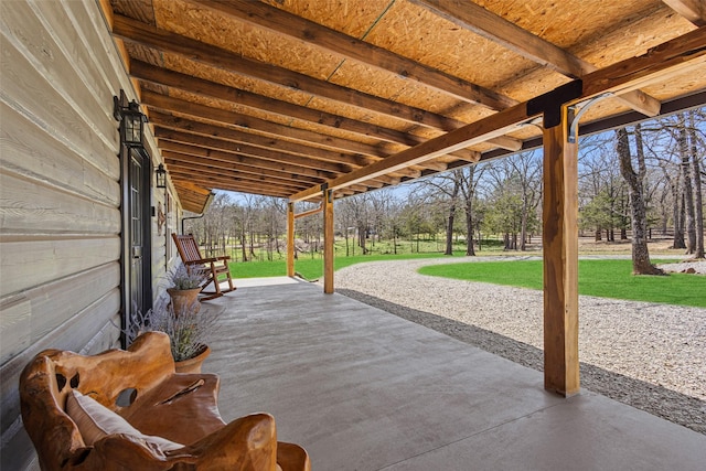 230 Frosty Hollow Rd, Denison, TX 75021 - view of patio / terrace with view of wooded area