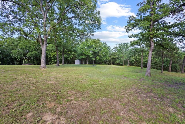 230 Frosty Hollow Rd, Denison, TX 75021 - view of green lawn featuring a shed and an outdoor structure