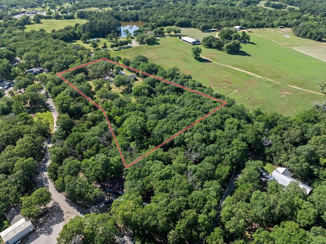 230 Frosty Hollow Rd, Denison, TX 75021 - aerial overview of property's location featuring property boundaries highlighted and a forest