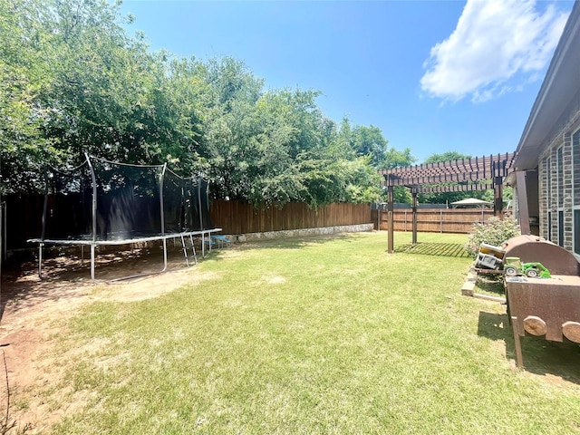110 Donna Cir, Granbury, TX 76049 - view of yard with a trampoline and a pergola