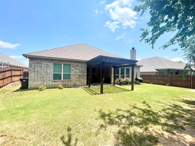 110 Donna Cir, Granbury, TX 76049 - rear view of property with brick siding, a chimney, and roof with shingles
