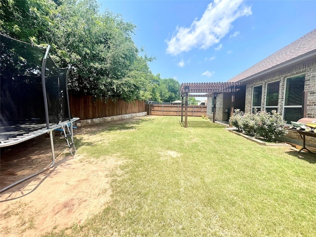 110 Donna Cir, Granbury, TX 76049 - view of yard featuring a trampoline and a pergola