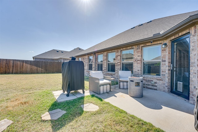 exterior space with fence and a patio