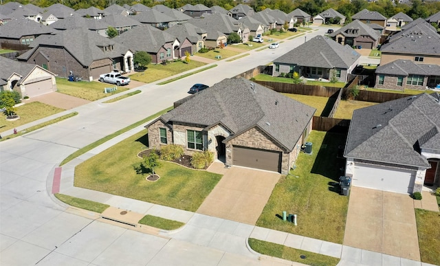 aerial view with a residential view