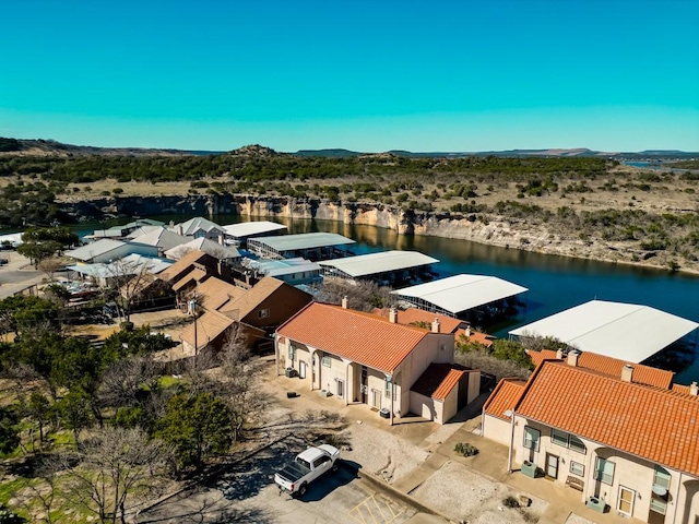 aerial view with a residential view and a mountain view