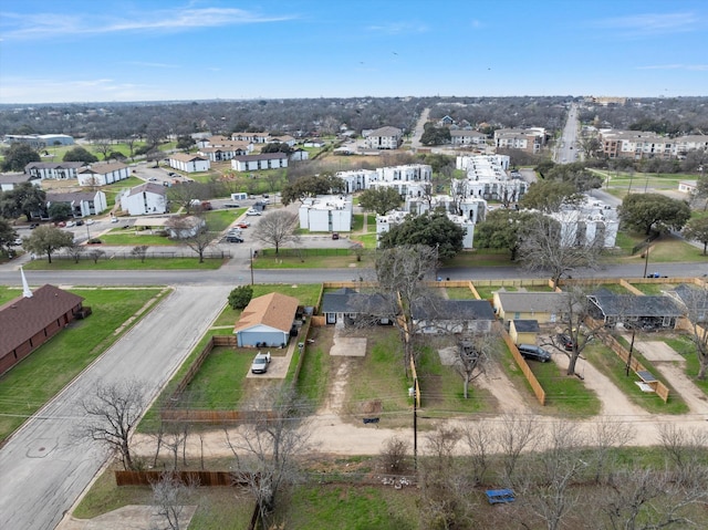 aerial view with a residential view