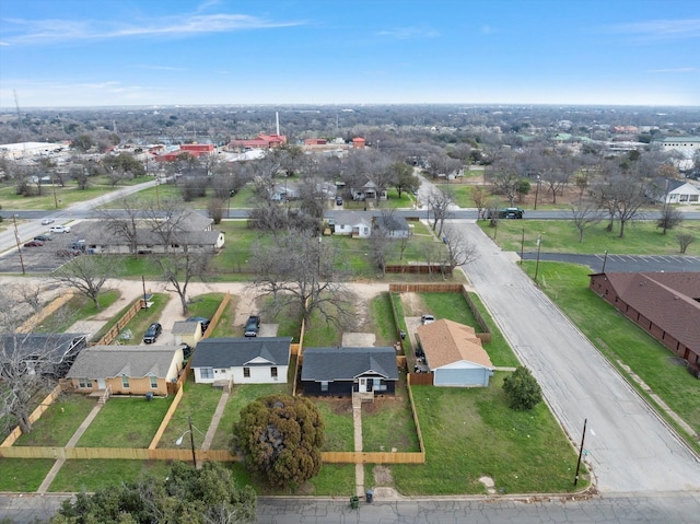 aerial view with a residential view