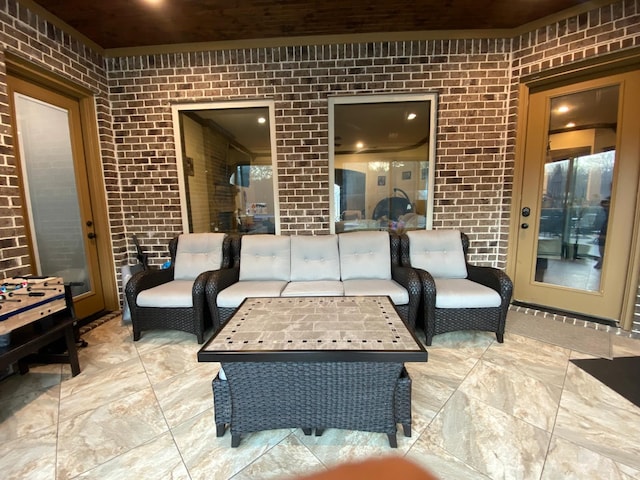 view of patio with an outdoor living space