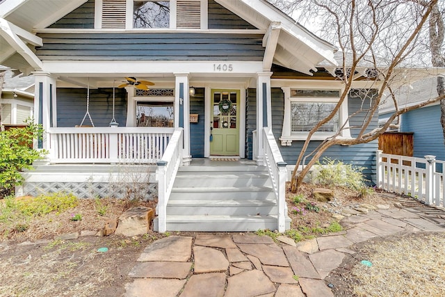 view of front of property with a porch