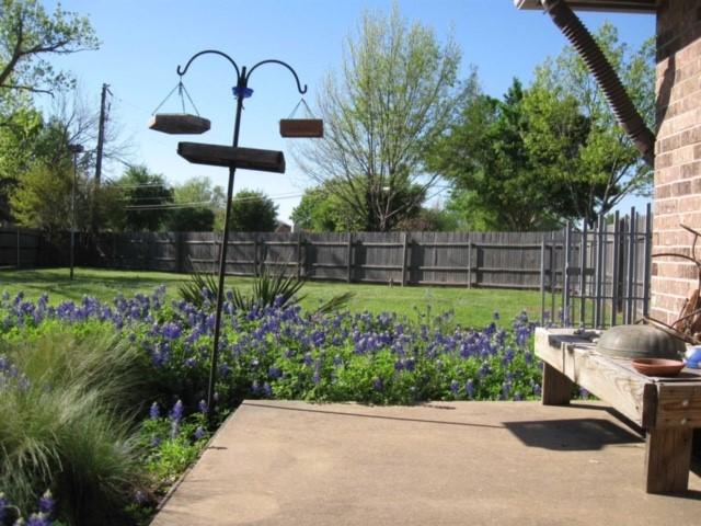 view of yard featuring a patio area and a fenced backyard