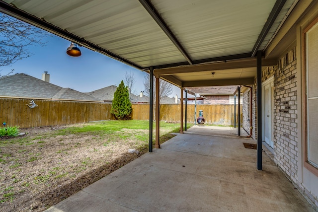 view of patio with a fenced backyard