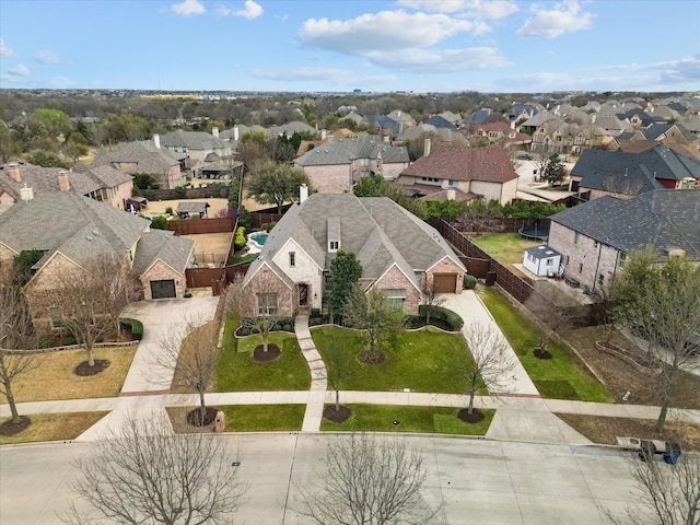 aerial view featuring a residential view