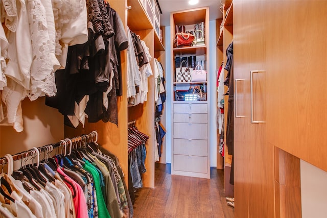 spacious closet featuring wood finished floors