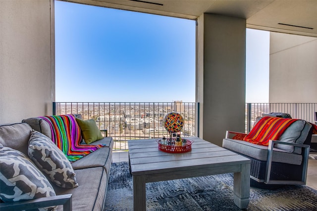 balcony featuring an outdoor living space