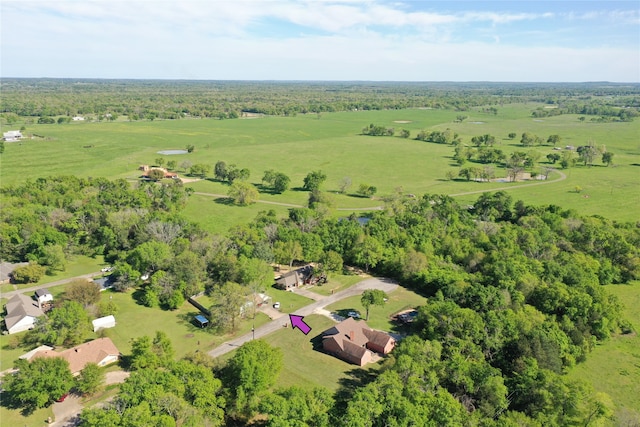 aerial view featuring a rural view