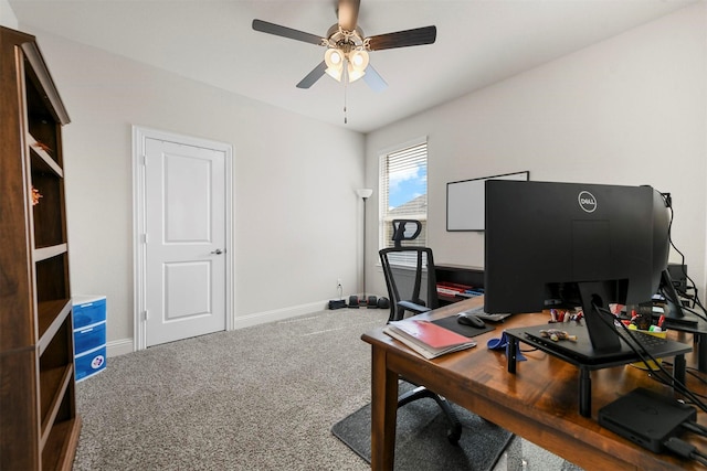 3512 Tunnel Ave, Aubrey, TX 76227 - office space featuring carpet flooring, ceiling fan, and baseboards