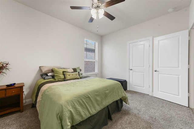 3512 Tunnel Ave, Aubrey, TX 76227 - bedroom featuring carpet floors, a ceiling fan, and baseboards