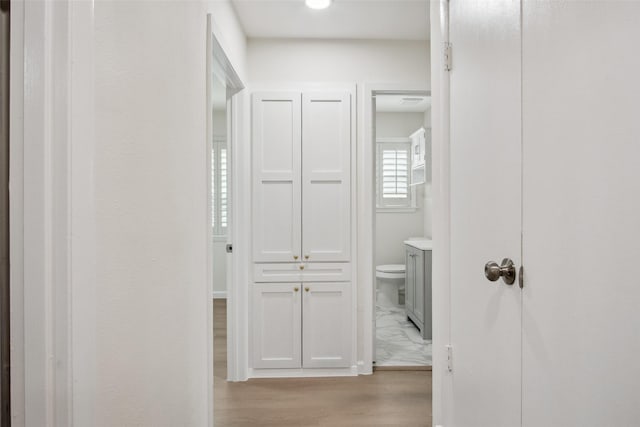 corridor featuring wood finished floors