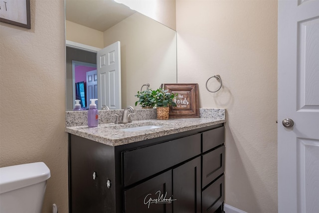 bathroom with toilet and vanity